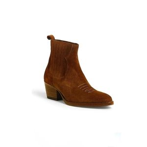 Maje Farwest Suede Cowboy Booties Boots
